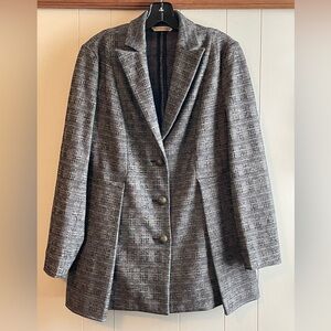 Soft Surroundings Plaid V-Neck Button Front Jacket